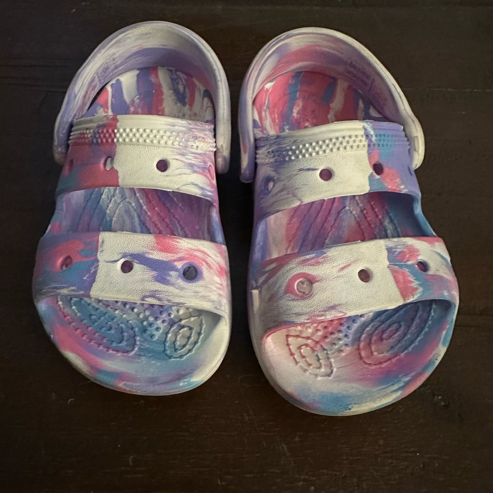 Crocs Unisex-Child Classic Marbled Tie-dye Sandal Size 7